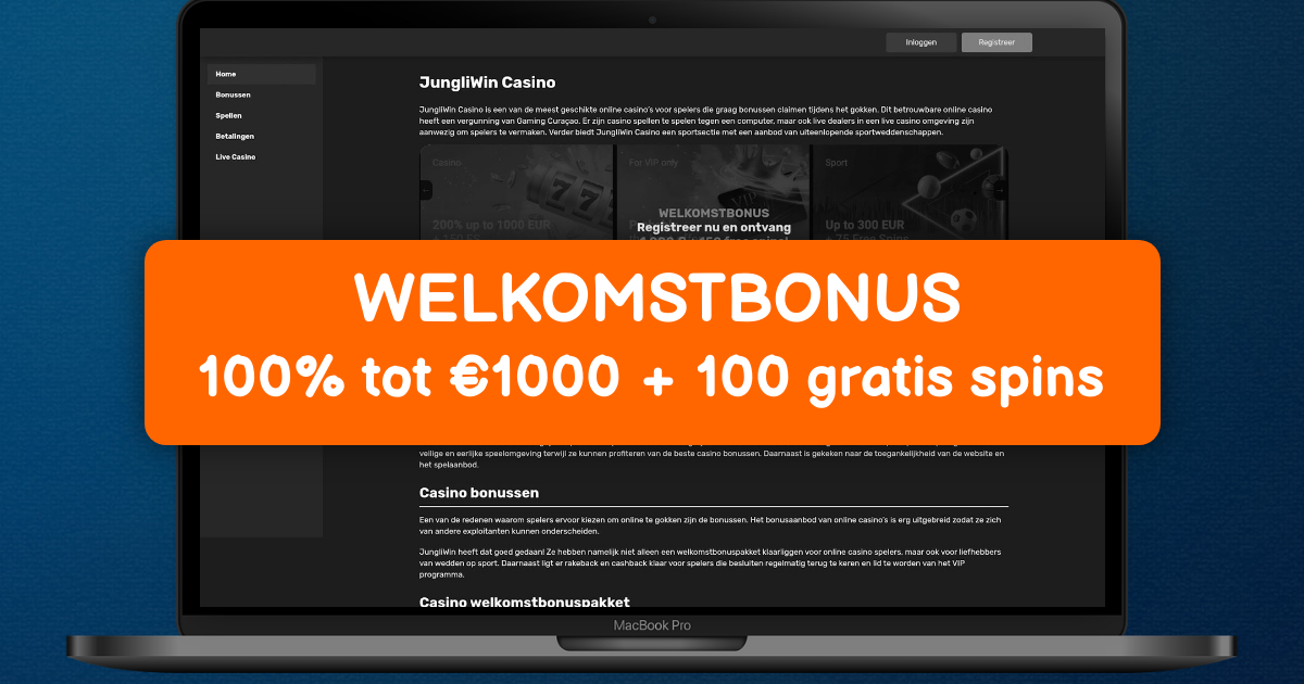 Jungliwin Casino welcome bonus