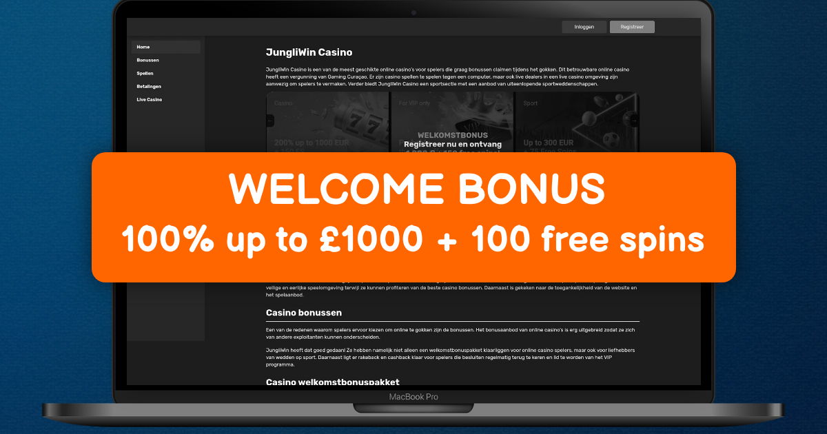 Jungliwin Casino welcome bonus